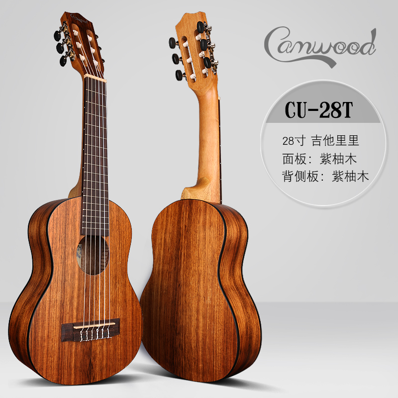 Camwood紫木印尼进口小吉他CU28初学者学生男女紫袖木CU-28T