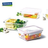 三光云彩(GLASSLOCK)耐热钢化玻璃保鲜盒韩国进口微烤专用食物储存盒加厚耐摔收纳盒密封防潮大容量保鲜盒1780ml