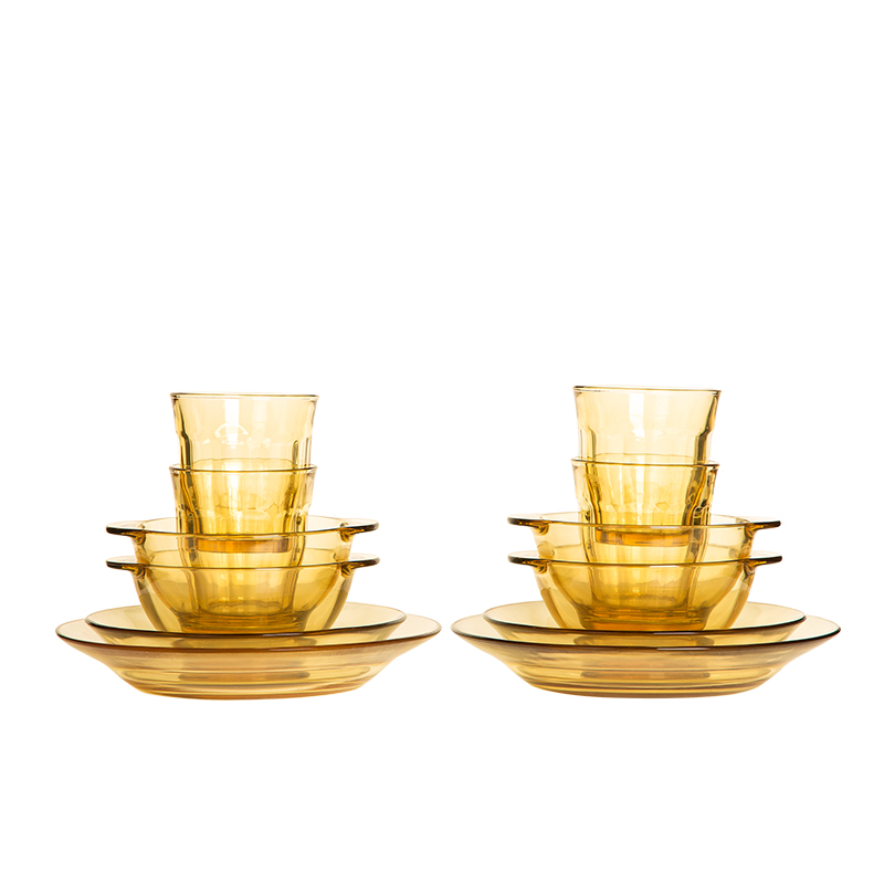 康宁pyrex 玻璃餐具12b件组(2个大汤盘+2个小汤盘+4个带耳碗+4个水杯)PX-SY12B/HP高清大图