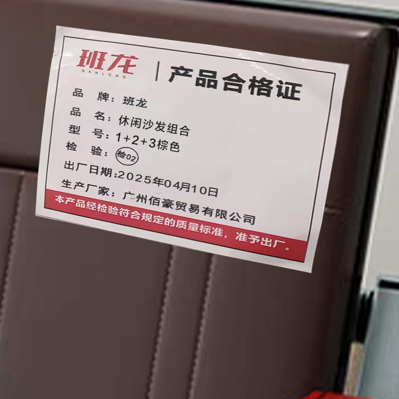 班龙休闲沙发组合1+2+3棕色套高清大图