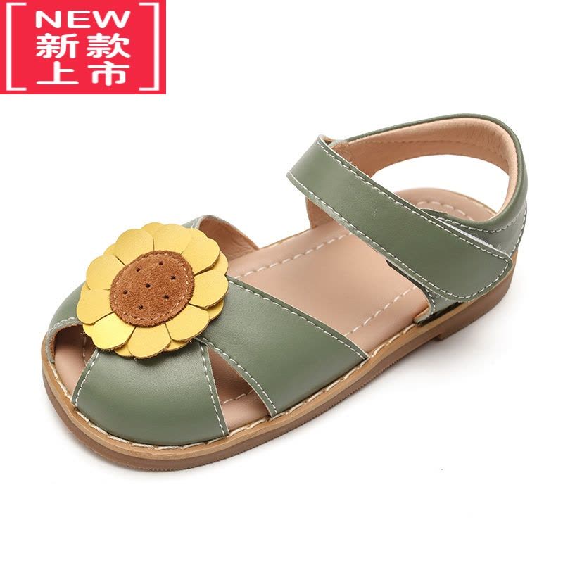 可莉允儿童休闲包头凉鞋软底宝宝鞋女童公主凉白色鞋宝宝鞋子运动休闲鞋图片