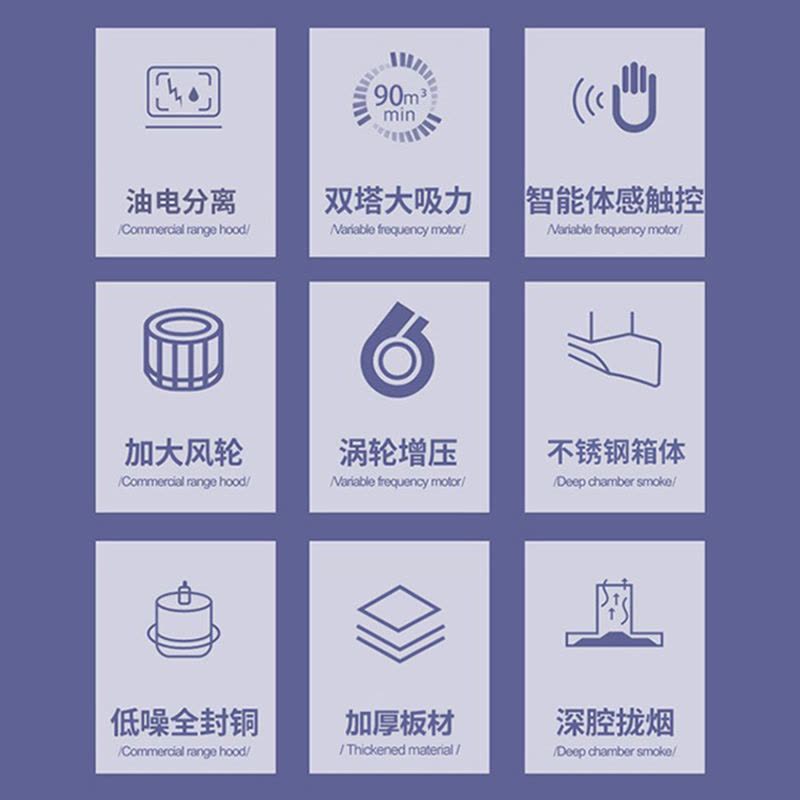 [性能标杆]铜线直流变频 油电分离 欢呼好太太45立方大吸力饭店农村土灶柴火灶油烟机不锈钢0.8米长上门安装SYYJ01图片