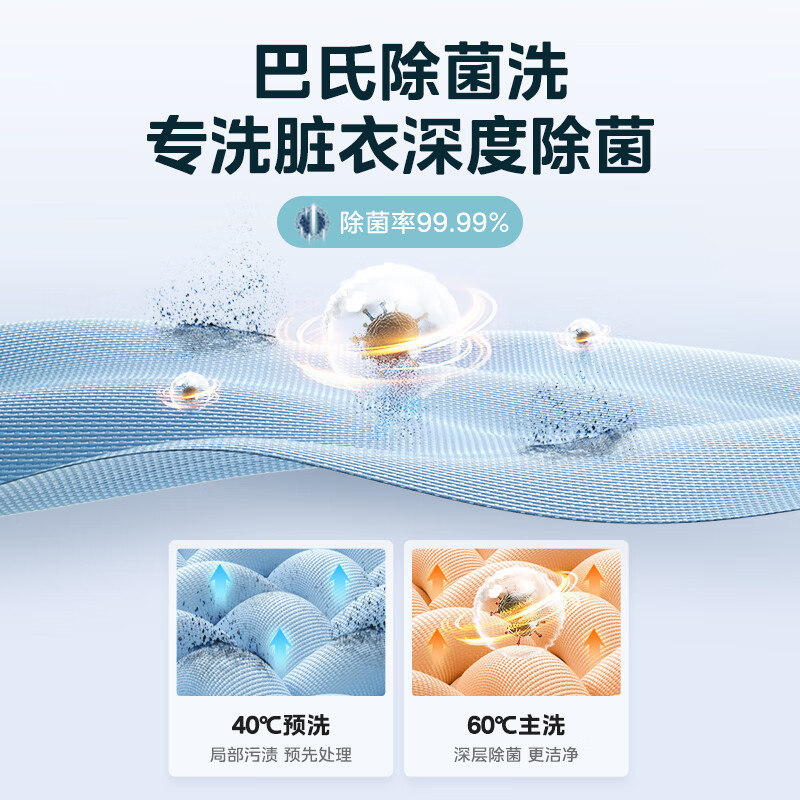 美的(Midea)滚筒洗衣机全自动 VC33洗烘一体机炫彩智能投放 除螨除菌洗 简尚系列10公斤MD100VC33WIY高清大图