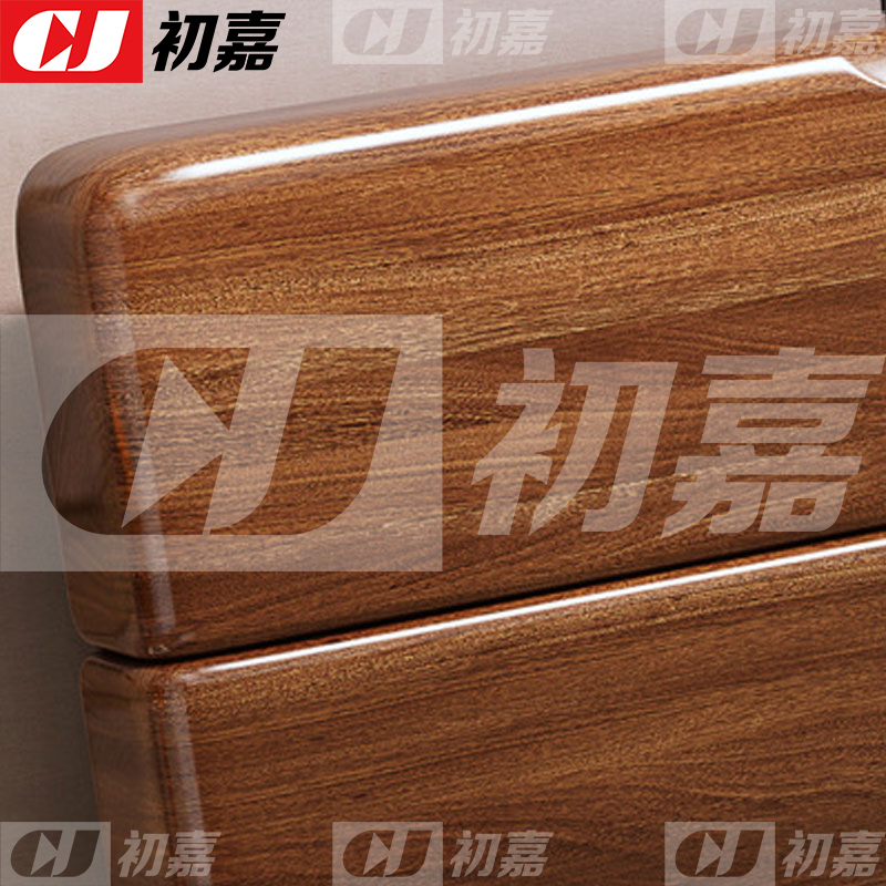 初嘉(CJ) 实木床1.8米单人床胡桃木