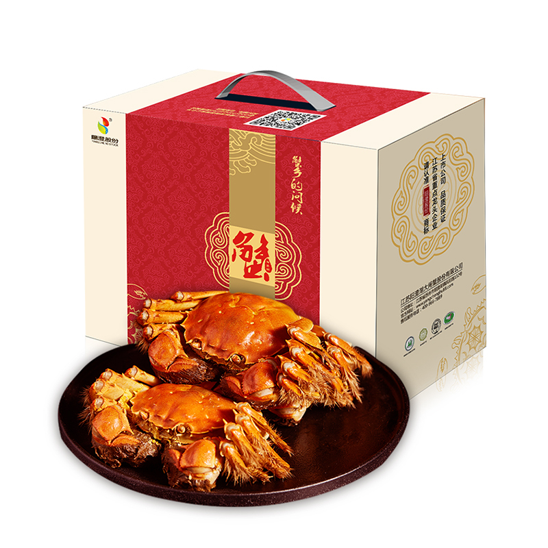 鲜知臻食&阳澄股份大闸蟹 1288尊品级(雄蟹4两*4只,雌蟹3两*4只 )