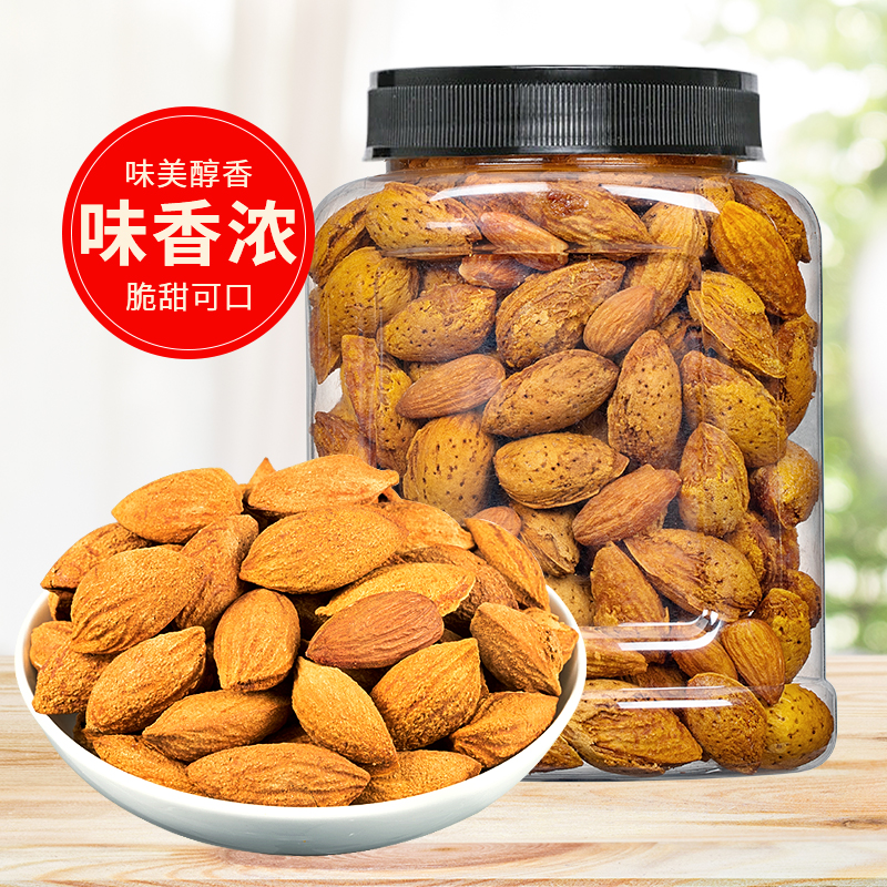 苏宁宜品X序木堂巴旦木150g罐装坚果炒货零食休闲食品坚果零食干果大杏仁开口杏核手剥