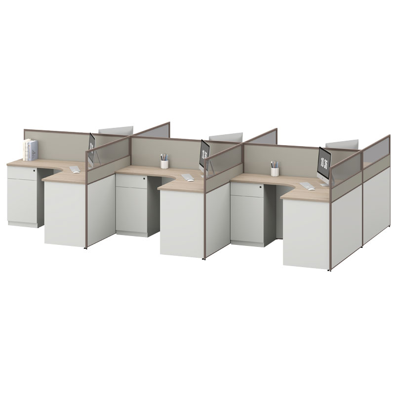 臻远ZYGW-047职员桌办公桌屏风工作卡位 T型六人位