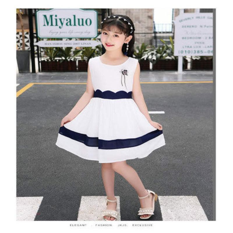 女童雪纺连衣裙2019新款十岁女孩洋气夏装中大童女宝夏季公主裙子图片