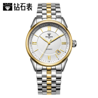 钻石牌(DIAMOND)手表男士自动机械大表盘商务休闲日历精钢2101-2机械表男