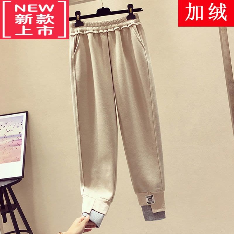 可莉允韩国中大童儿童加绒加厚运动裤2022新款秋冬洋气女童保暖休闲裤子保暖裤图片