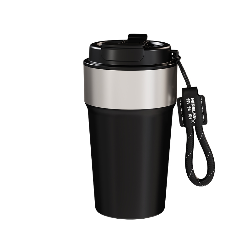 铭仕朗摩卡咖啡杯MSL-BW501 容量500ml 黑色 保温杯便携水杯