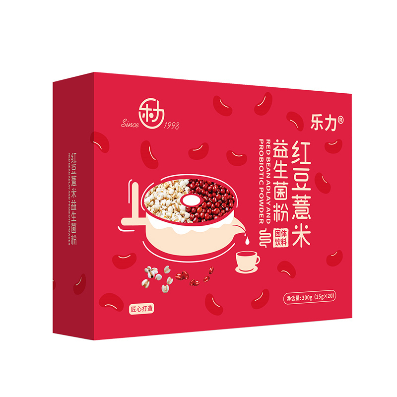乐力红豆薏米益生菌成人儿童女性肠胃粉益生元乳酸菌低聚果糖固体饮料调理冻干粉 15g×20袋/盒