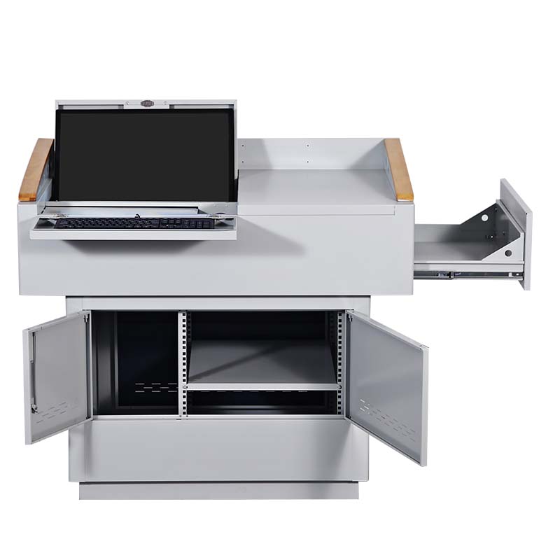 广亿隆钢制办公桌发言台多媒体讲台定制116*78*102cmWH-JTZ1178#B/张高清大图