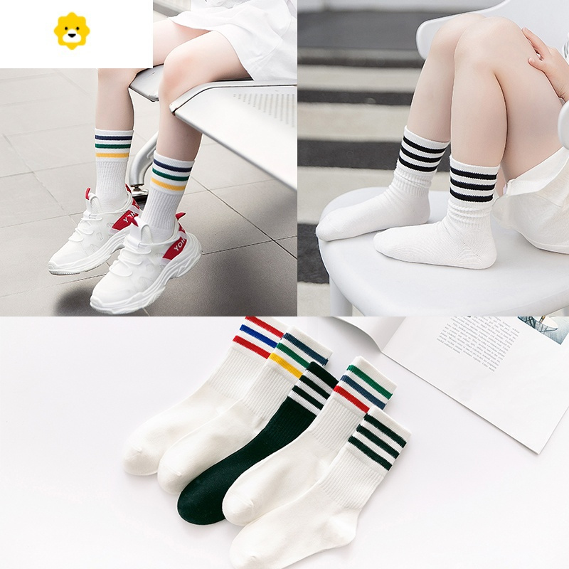 喻娄儿童袜子中筒袜春夏女童男童潮款运动袜学生袜学校演出白袜子