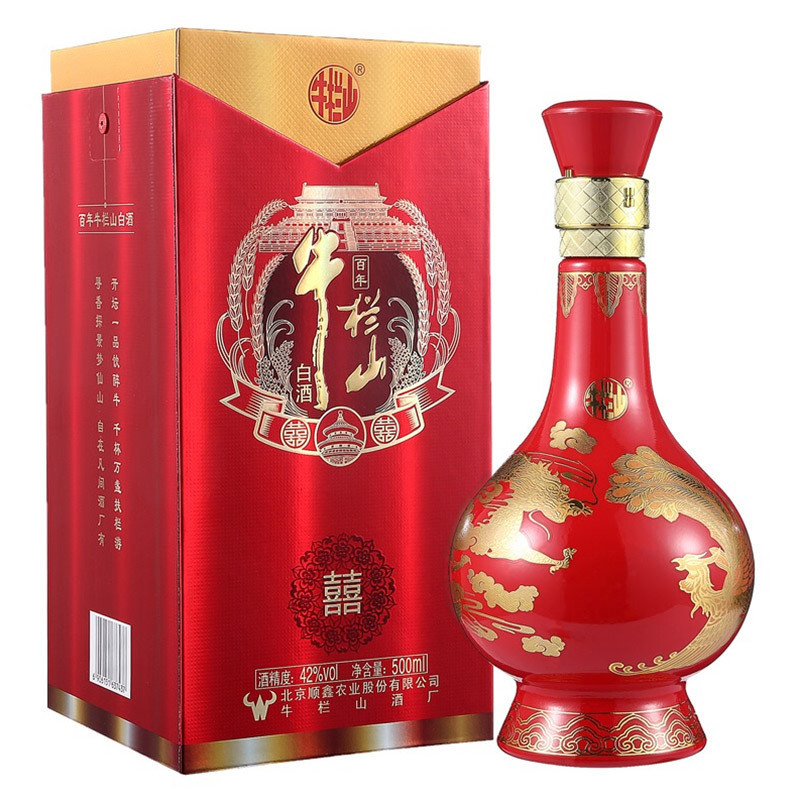 牛栏山二锅头42度 喜酒 500ml*6瓶 浓香型白酒 整箱装