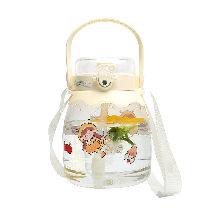 大容量可爱吸管杯大水杯儿童水杯女夏季塑料杯运动水壶网红大肚杯