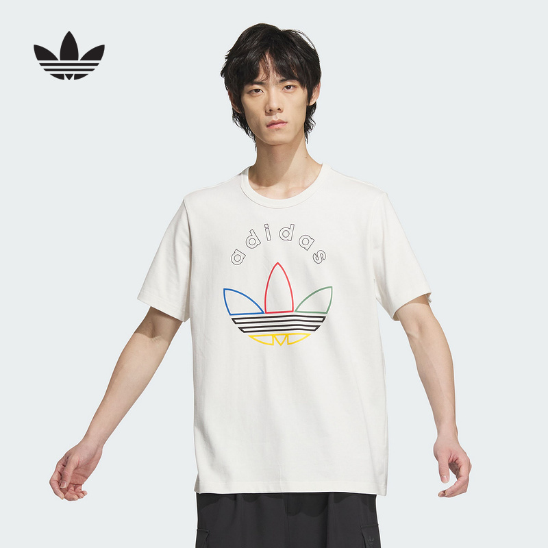 阿迪达斯(adidas)2024男舒适户外休闲百搭运动T恤JD3256