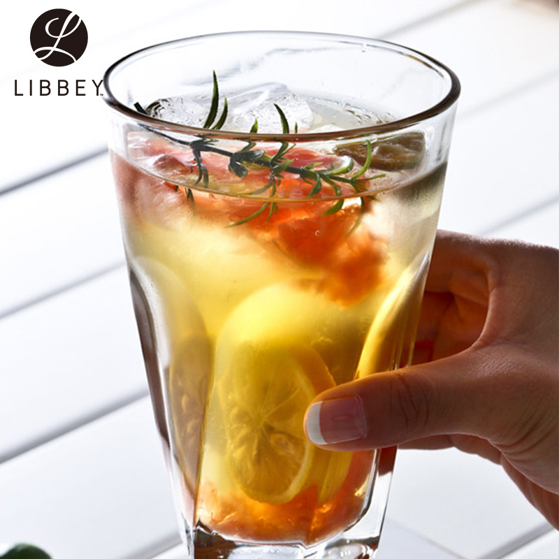 Libbey利比 扭转直布罗陀系列296ml玻璃杯沙冰奶茶杯果汁杯啤酒杯家用透明水杯 四只装