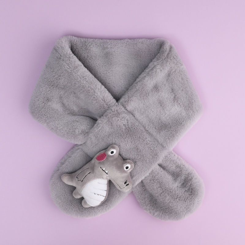 宝宝围脖冬季男童保暖可爱女孩恐龙毛绒围巾儿童百搭f风新款诺妮梦