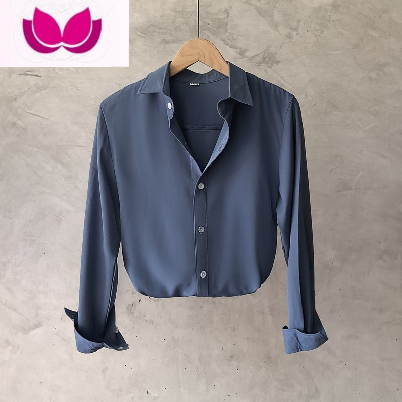 七斓秋季白色衬衫男长袖内搭免烫宽松休闲百搭痞帅长袖黑色男生衬衣潮