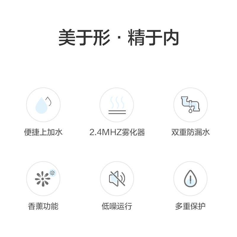 格力(GREE)加湿器SC-25X68 2.5L水箱 微米级水雾超声波 双防漏 低音迷你办公室卧室家用 樱花粉 浅粉色图片