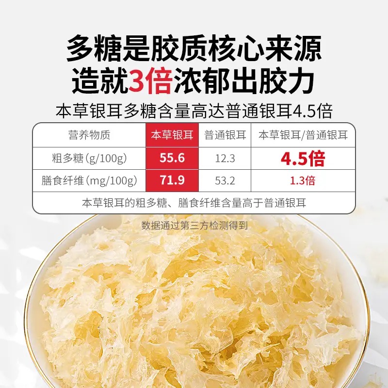 方家铺子 有机本草银耳40克/瓶装高清大图