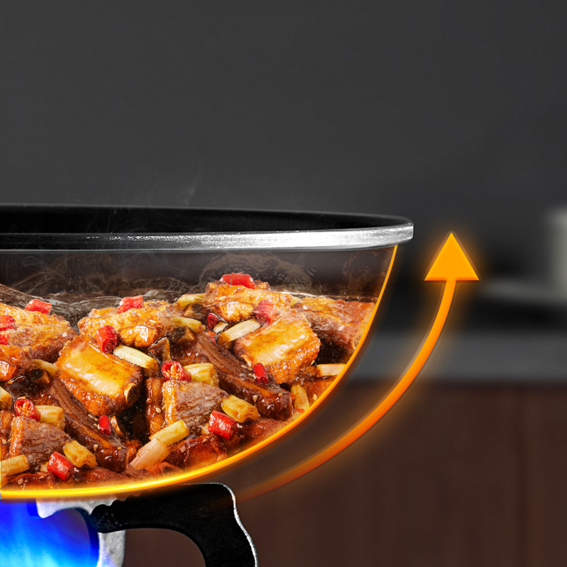 炊大皇(COOKER KING) 臻钻铁炒锅CG32ZZT(带盖)32cm高清大图