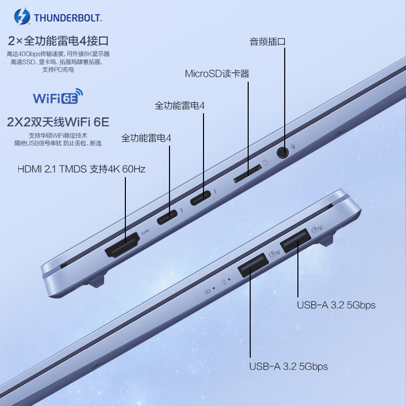 华硕(ASUS)无畏Pro15 2024 AI高性能超轻薄15.6英寸办公笔记本电脑(酷睿Ultra5-125H 32G 1T 2.8K OLED)EVO黑高清大图