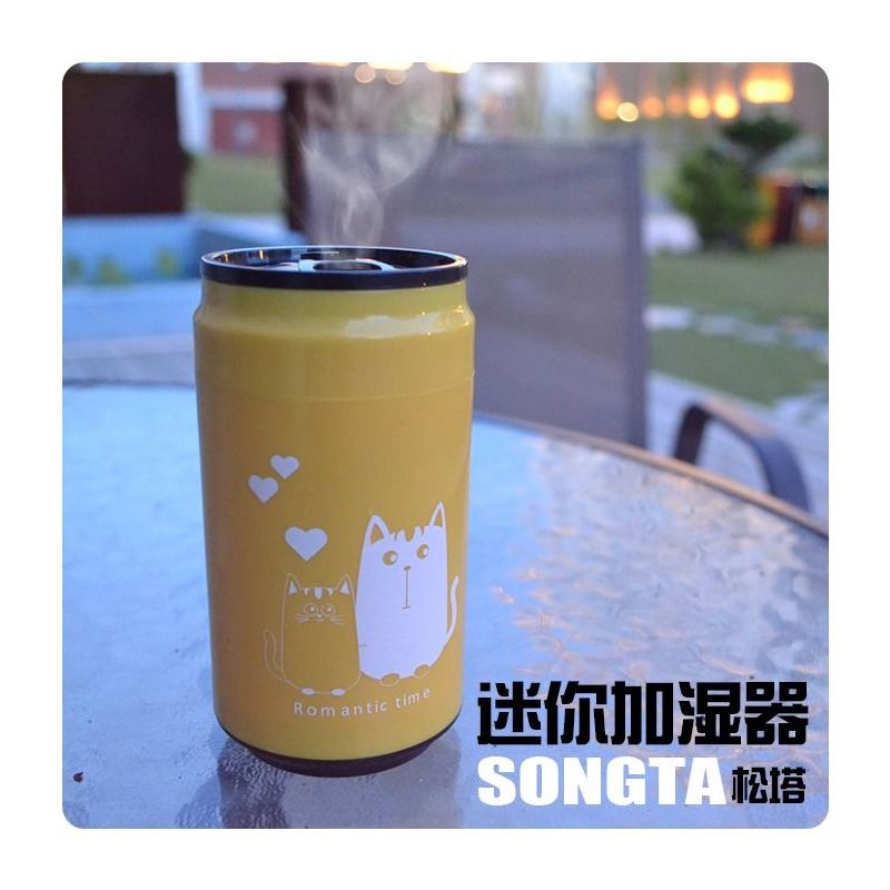 加湿器迷你家用卧室易拉罐加湿器迷你usb空气加湿器家用可爱车载|白色一只猫