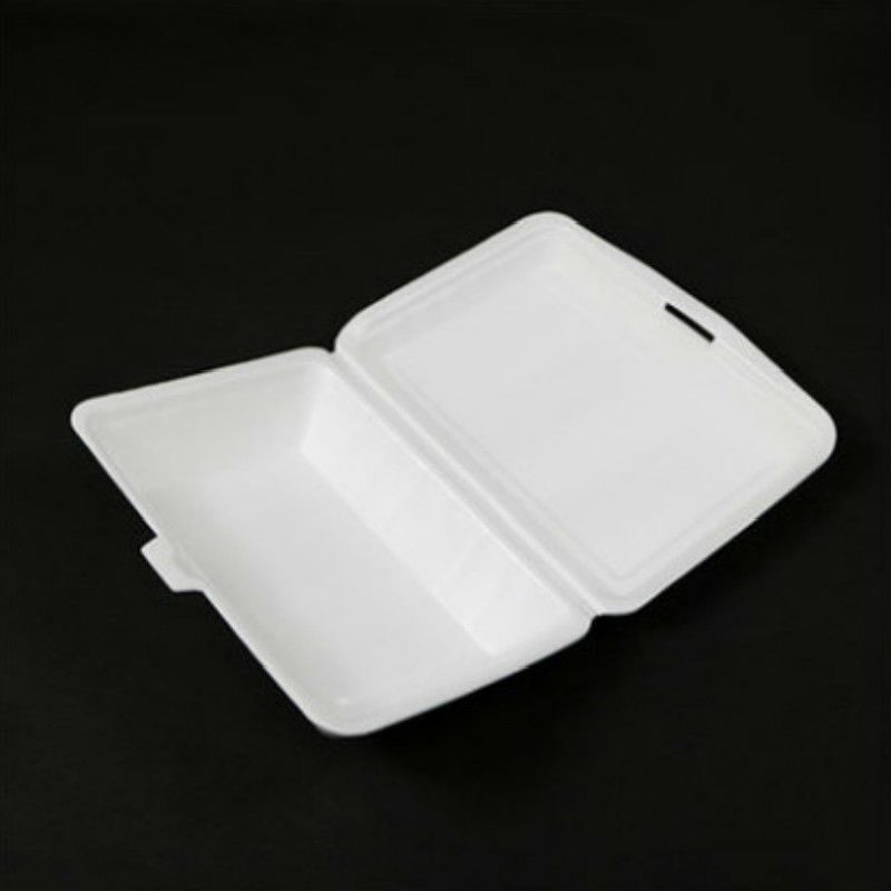 餐盒批发一次性泡沫盒饭盒菜盒小吃盒快餐饭店白领使用白色连体方
