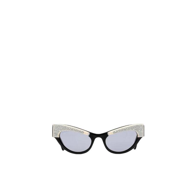 古驰(GUCCI)女款猫眼造型太阳镜时尚水晶饰边镜腿印logo潮流防晒