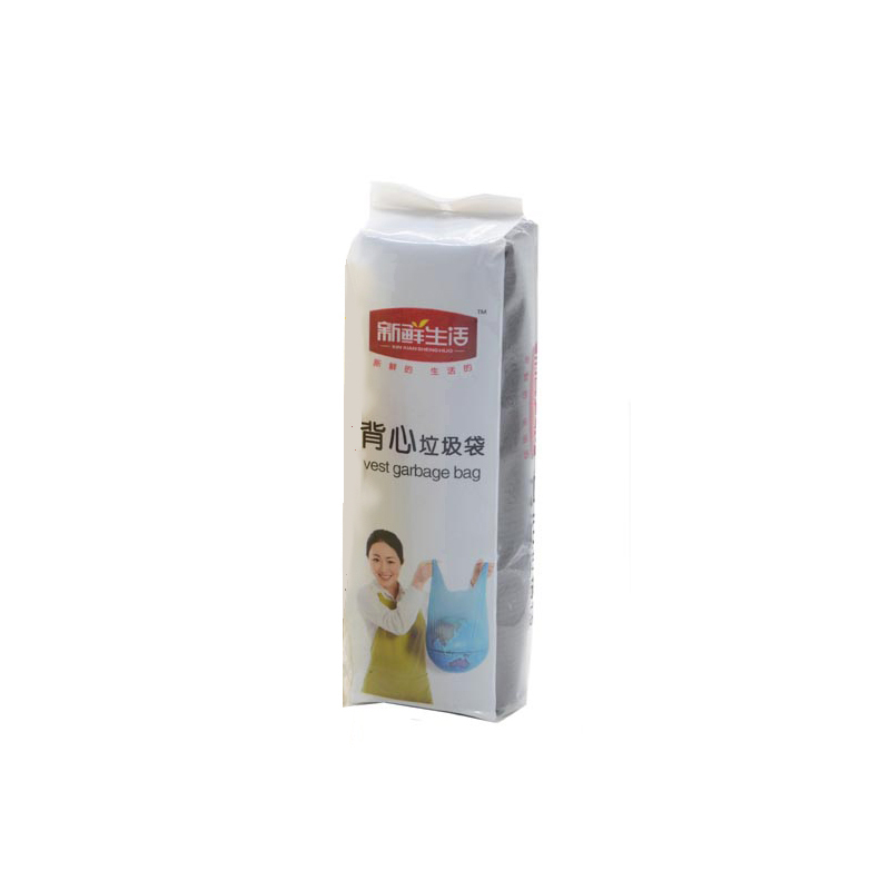 新鲜生活8114 背心式垃圾袋55*68cm*30只/包*2包（七包服务)