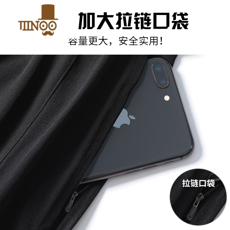 YANXU运动裤长裤男宽松男裤冰丝夏季薄款速干休闲跑步训练裤子足球校服高清大图