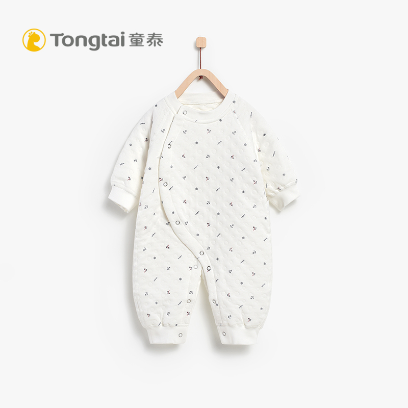 童泰TONGTAI婴儿衣服纯棉连体衣宝宝保暖内衣加厚婴儿爬服哈衣秋冬婴幼儿通用73cm