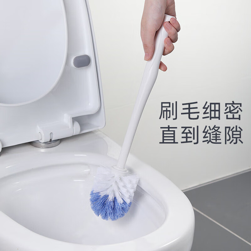 茶花 马桶刷子套装 卫生间厕所清洁刷加长手柄防溅水长刷毛无死角清洁4308高清大图