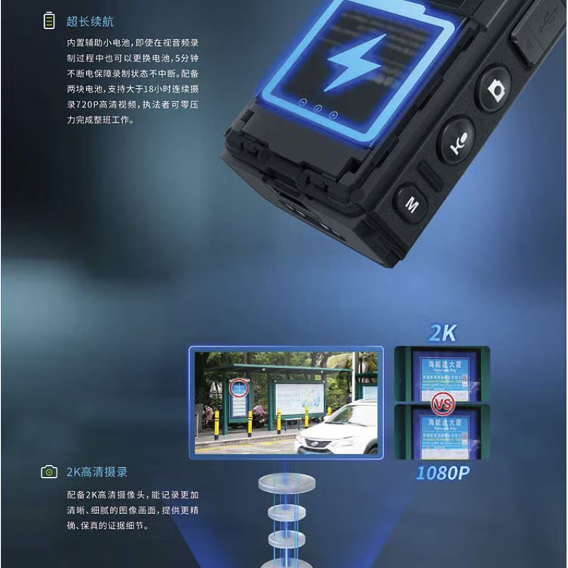 海能达(Hytera)DSJ-HYTG5A1记录仪 256G内存 轻巧易用 360度旋转高清大图