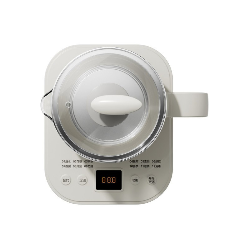 美的(Midea)养生壶MK-YS18P506D办公室1.8升家用多功能煮茶器烧水壶全自动加厚玻璃恒温电热水壶