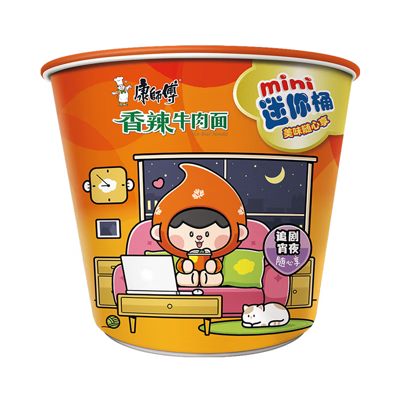 康师傅 方便面 迷你杯 香辣牛肉面60g*12杯 HC高清大图