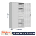 铭祖重型五金工具柜加厚铁皮工具箱汽修工厂车间零件配件收纳柜储物柜 带挂板三抽--灰白色