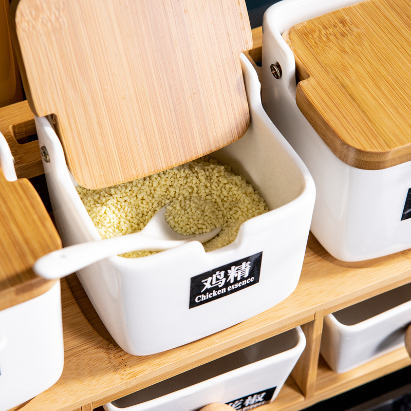 厨房用品调味料收纳盒套装烘焙精灵油壶酱醋陶瓷玻璃盐味精调料罐子调料盒 小号刀叉11件套送勺子标签