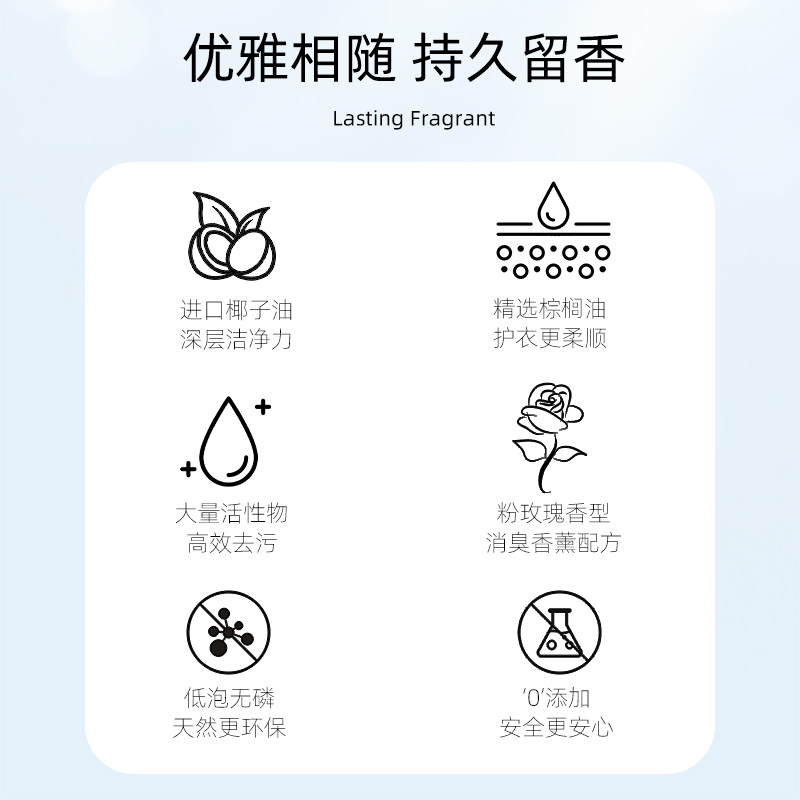 南堡深层洁净香水洗衣液持久留香护色洁净实惠装袋装补充液 自然花香500g高清大图
