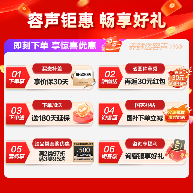 容声(Ronshen)206升 三门式三开门电冰箱 小型租房宿舍 家用 节能省电 冷冻冷藏BCD-206D11N