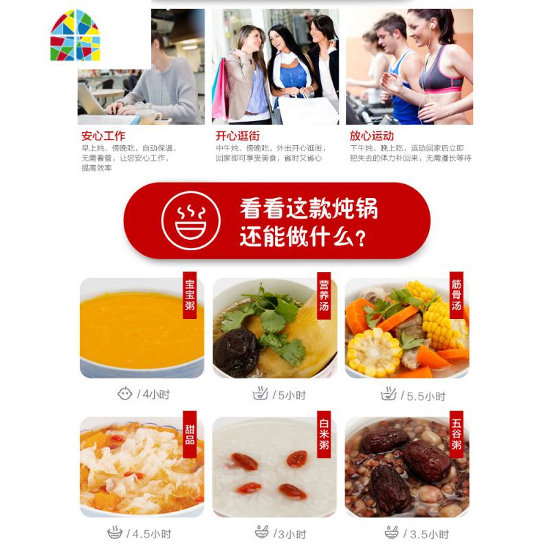 白瓷养生电炖锅全自动煲汤锅熬粥锅煮粥陶瓷家用小电炖盅砂锅 FENGHOU jsh陶瓷盖手动1.5L(1-2人)高清大图