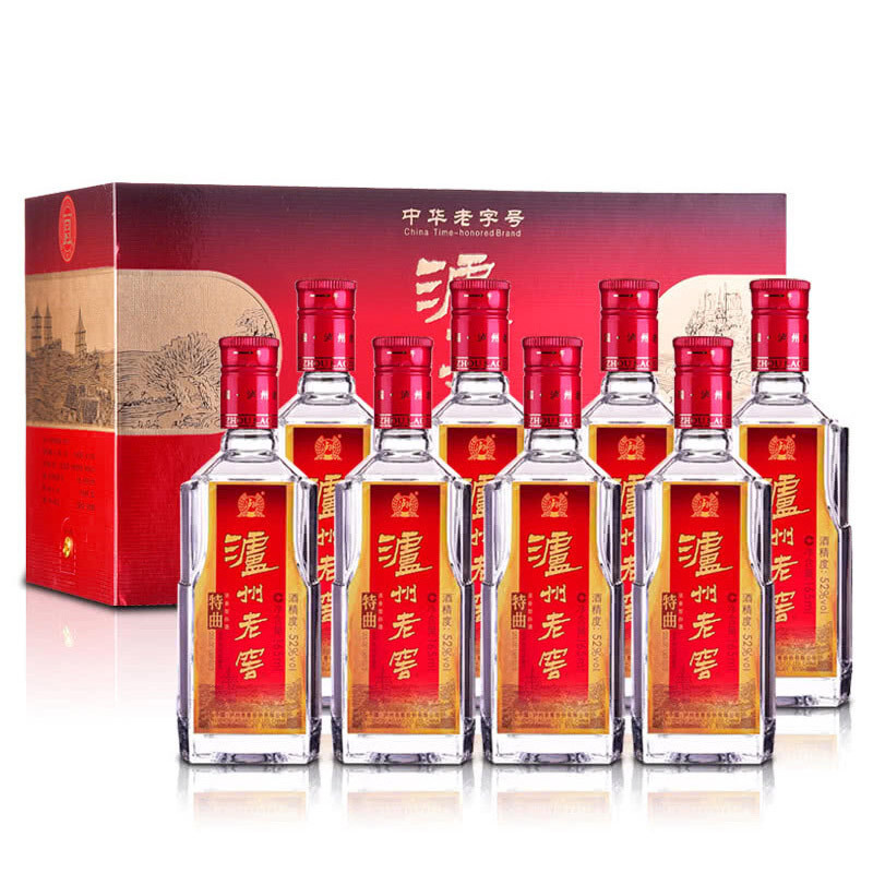 泸州老窖 特曲 52度 165ml*8 礼盒装 浓香型白酒