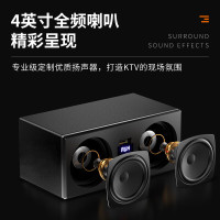 索爱(soaiy)SA-F6家庭KTV音响全套卡拉ok功放一体机家用电视投影电木吉他乐器音箱双麦克风木花纹