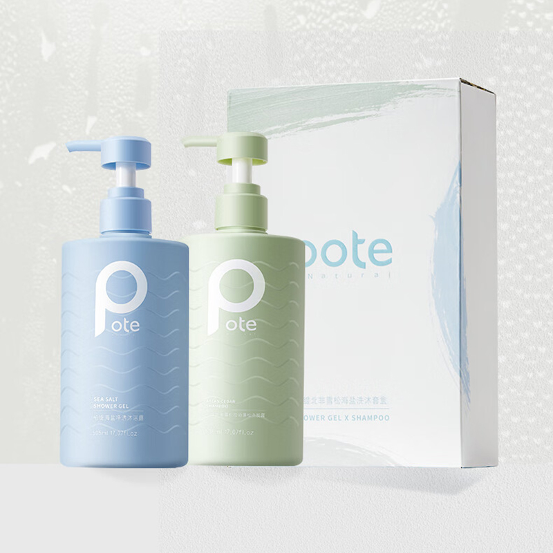 柏缇控油洗沐套装(海盐沐浴露+北非洗发水) 505ml*2