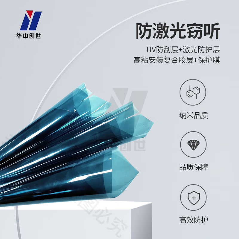 华中创世 HZ-1800 红外激光防护膜阻断膜保密防激光监听泄密遮光膜1平方米高清大图