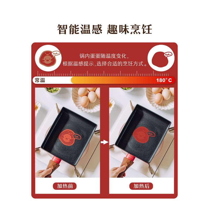 树可玉子烧锅家用煤气灶早餐煎蛋牛排小锅厚蛋烧煎锅不粘平底高级高清大图