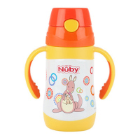 努比(Nuby)不锈钢按键式真空保温吸管杯 280ml（袋鼠）