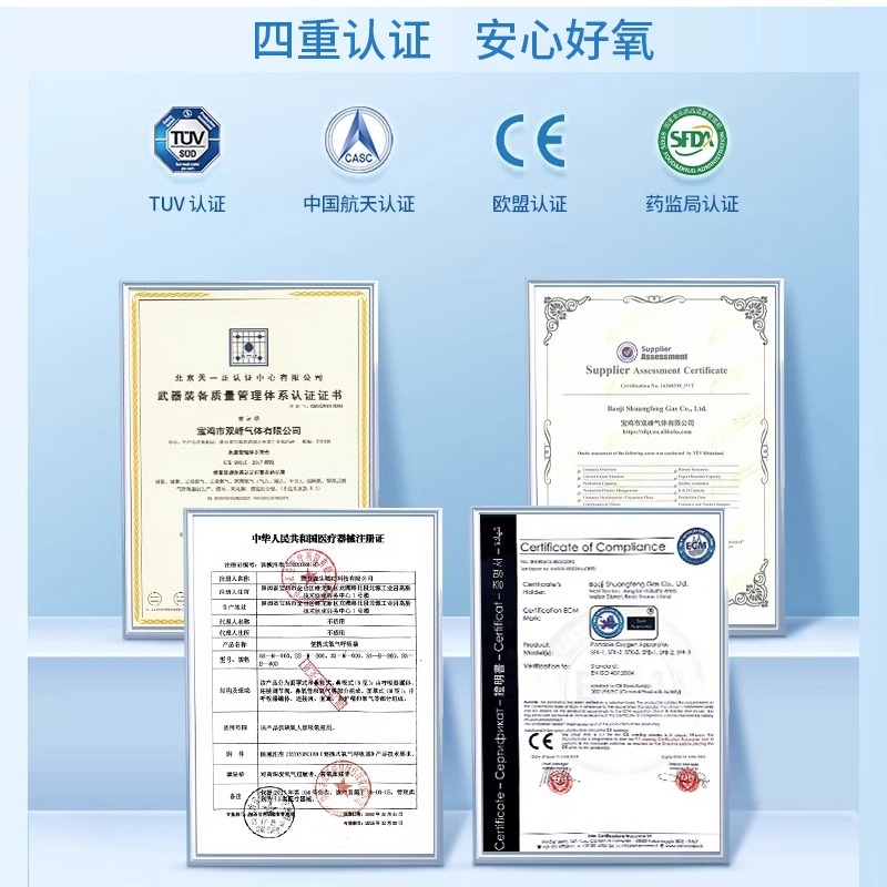 可孚氧气瓶便捷式包孕妇老人专用高原旅游吸氧器小型呼吸罐-1瓶装600ml